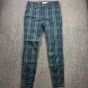 Vineyard Vines Pants Womens Size 4 Blue Green Blackwatch Plaid 5 Pocket Trousers
